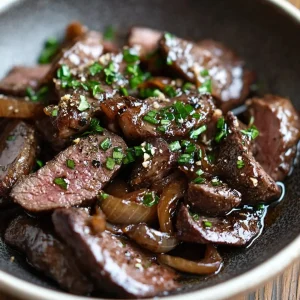 Foie de bœuf mariné