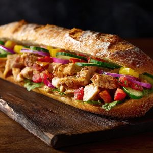Sandwich brochette de poulet